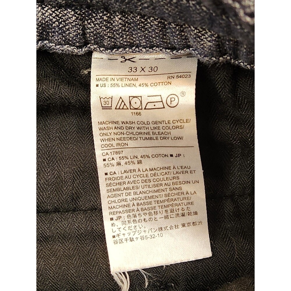 Banana Republic Mason Athletic Tapered Pants Men's 33x30 Linen Blend Gray Chino - Picture 3 of 8